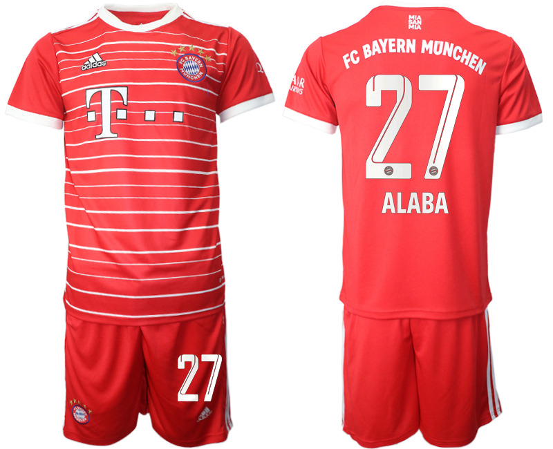 Men 2022-2023 Club Bayern Munich home Red #27 Adidas Soccer Jersey->bayern munich jersey->Soccer Club Jersey